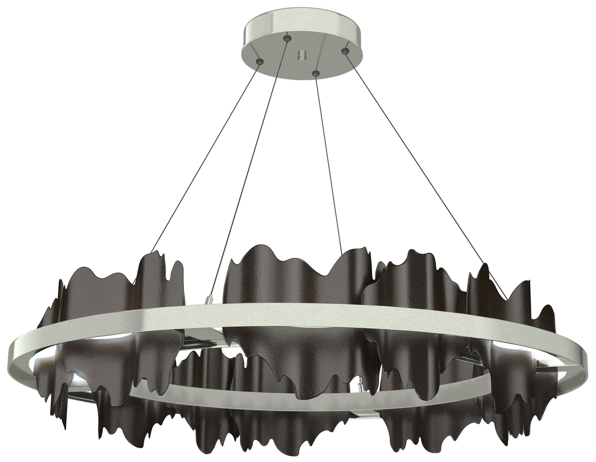 Hildene 38"W Oiled Bronze Accented Pendant Light