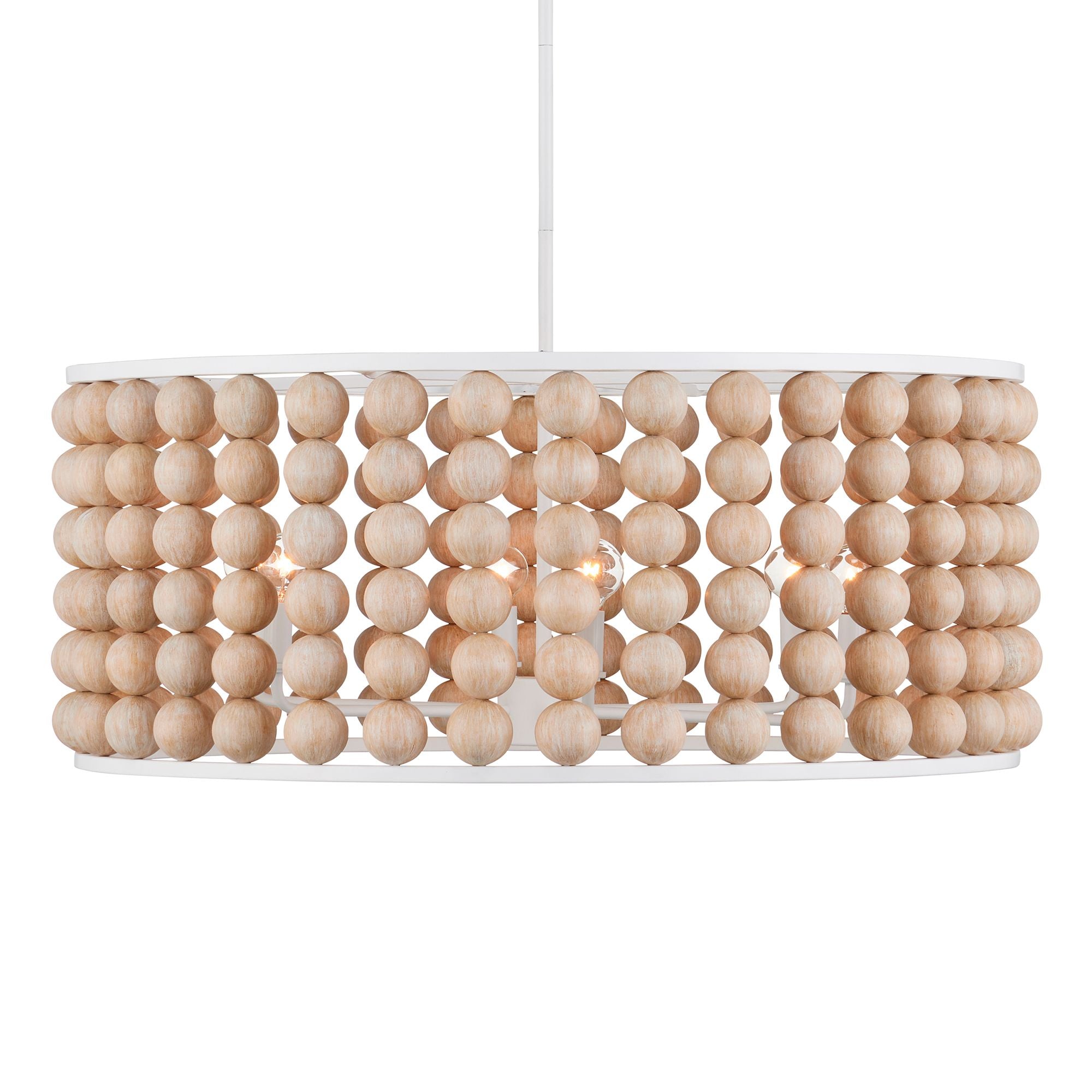Holcroft 32.25"W Sugar White and Sandstone Chandelier