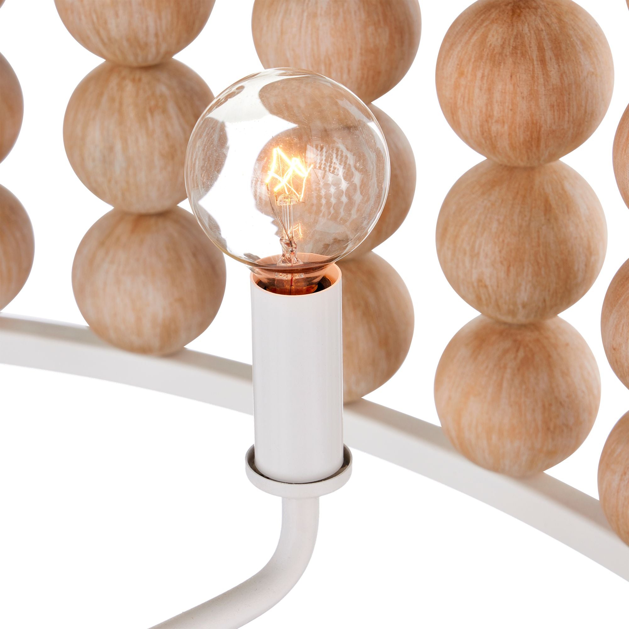 Holcroft 32.25"W Sugar White and Sandstone Chandelier