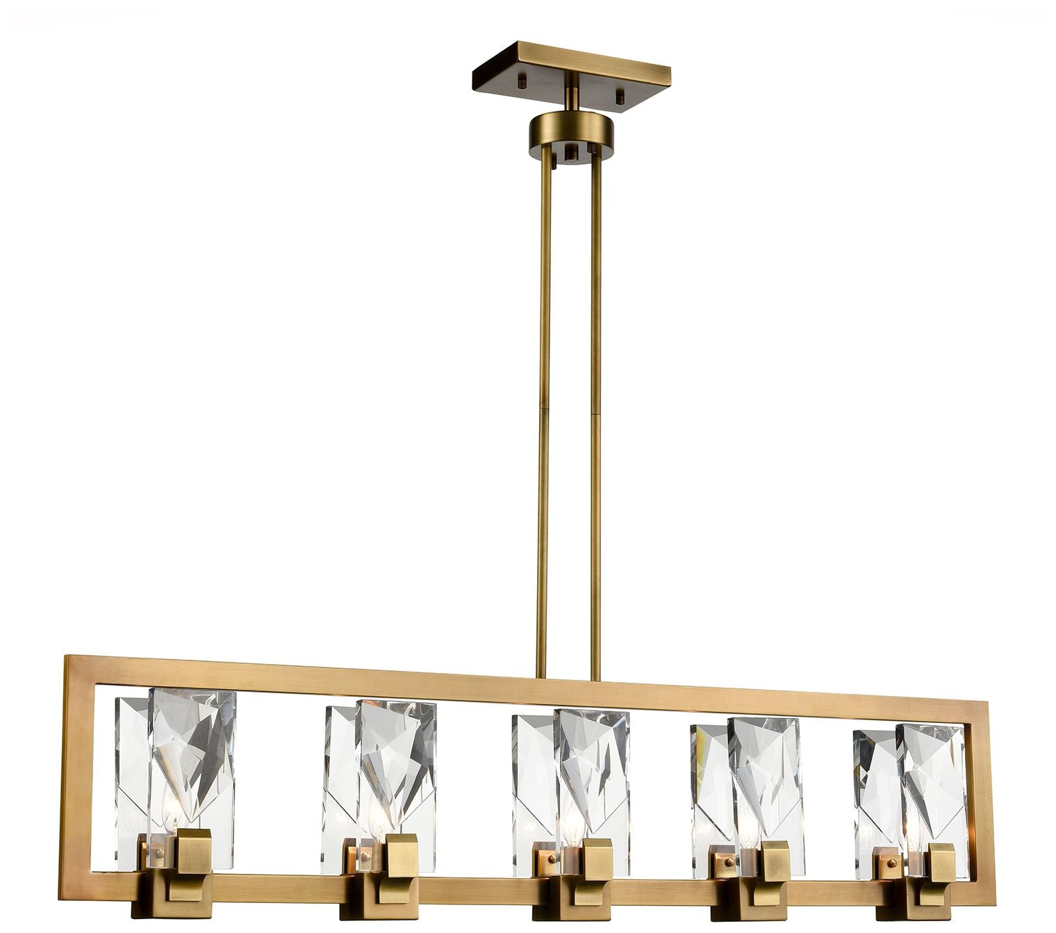 Horizon 5-Light 46-Inch Sleek Linear Aged Chandelier