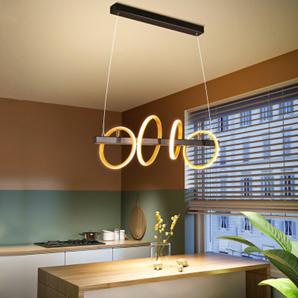 4-Ring LED Gold Island Ceiling Light