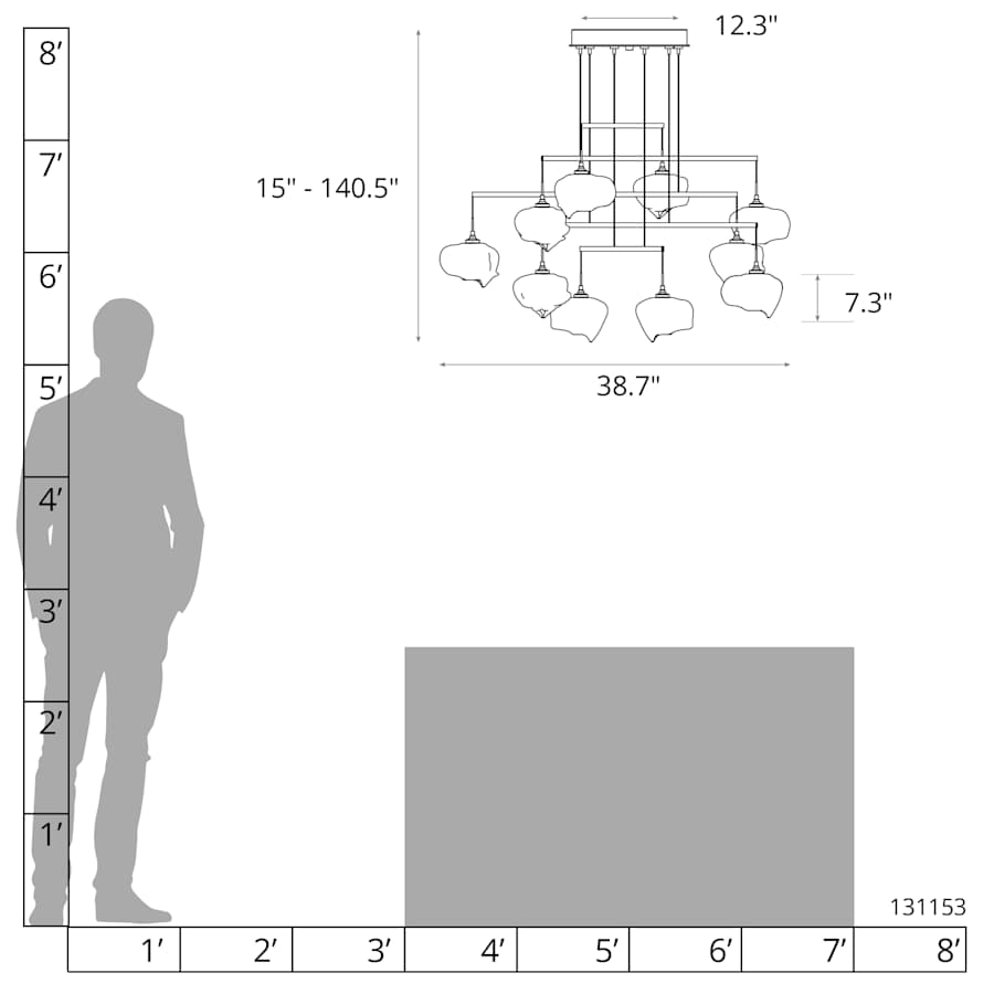 Ume 10-Light 39" Wide Multi-Light Pendant