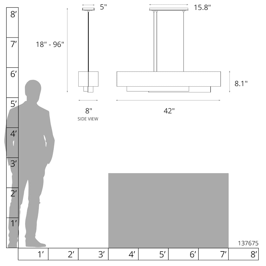 Oceanus 4-Light 42" Wide Linear Pendant