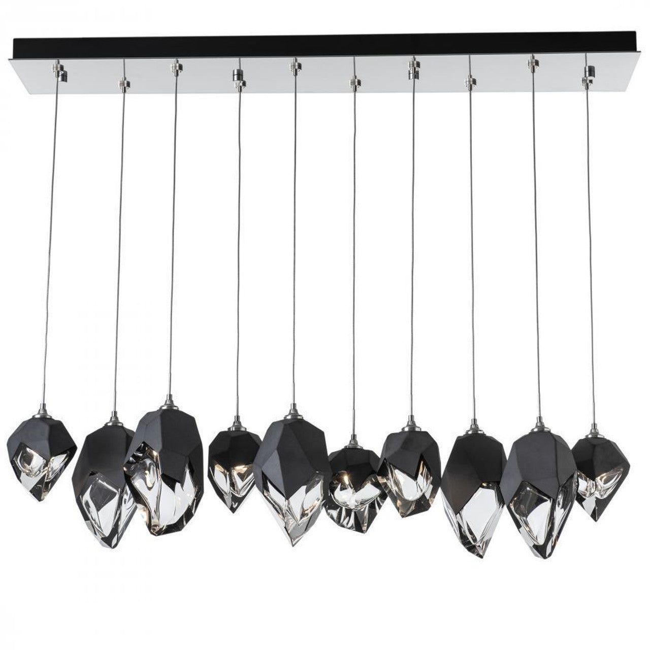 Chrysalis Pendant, 5-Light, White, Black Crystal, 15.4"W (131137-SKT-LONG-02-BP0754 5YX0NK)