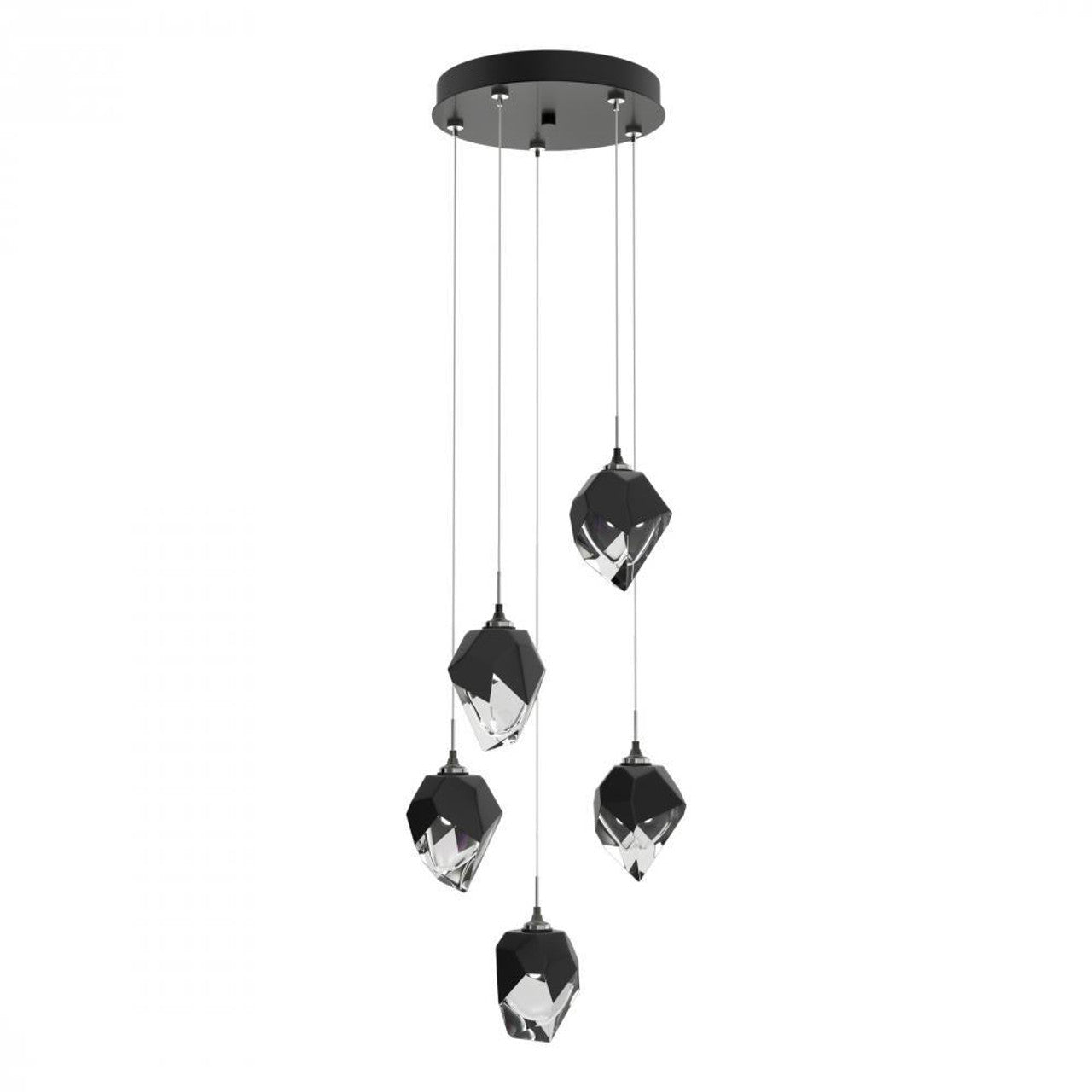 Chrysalis Pendant, 5-Light, Soft Gold, Black Polished Crystal, 15.4"W (131137-SKT-STND-84-BP0754 5YZTG0)