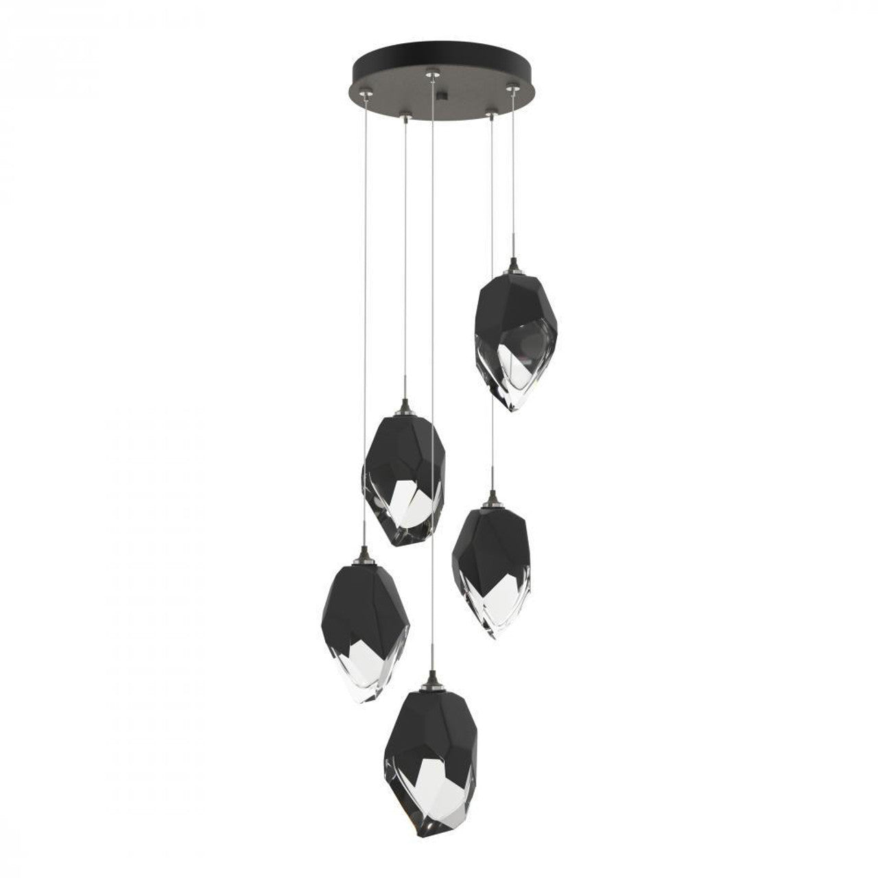 Chrysalis Pendant, 5-Light, Dark Smoke, Black Polished Crystal, 16.1"W (131138-SKT-STND-07-BP0755 5YZTGR)