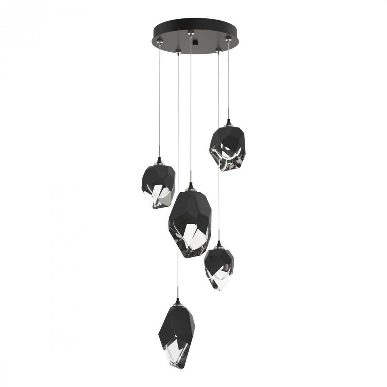 Chrysalis Pendant, 5-Light, Black, White Polished Crystal, 15.7"W (131139-SKT-STND-10-WP0756 5YZTJ7)