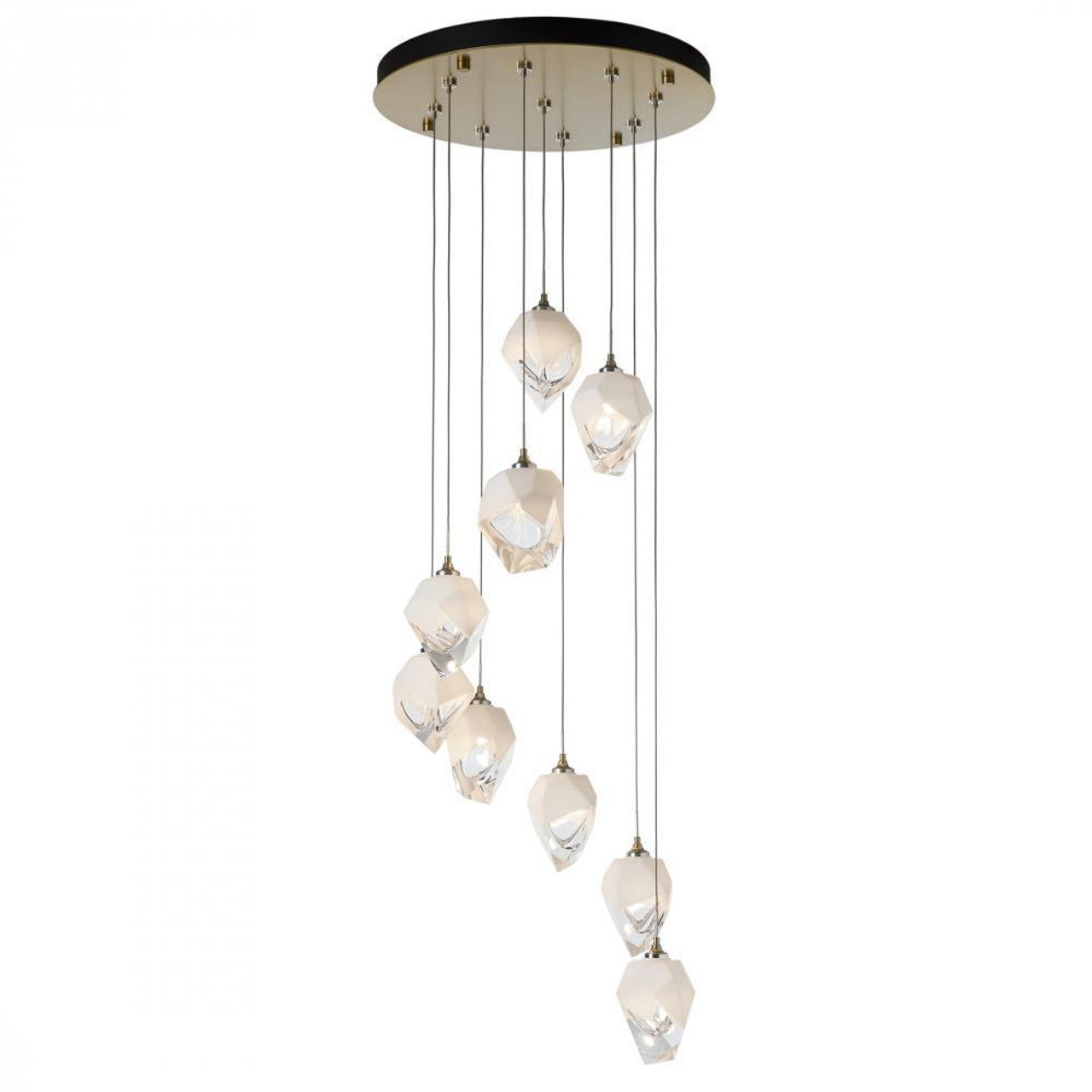Chrysalis Pendant, 10-Light, Sterling, White Crystal