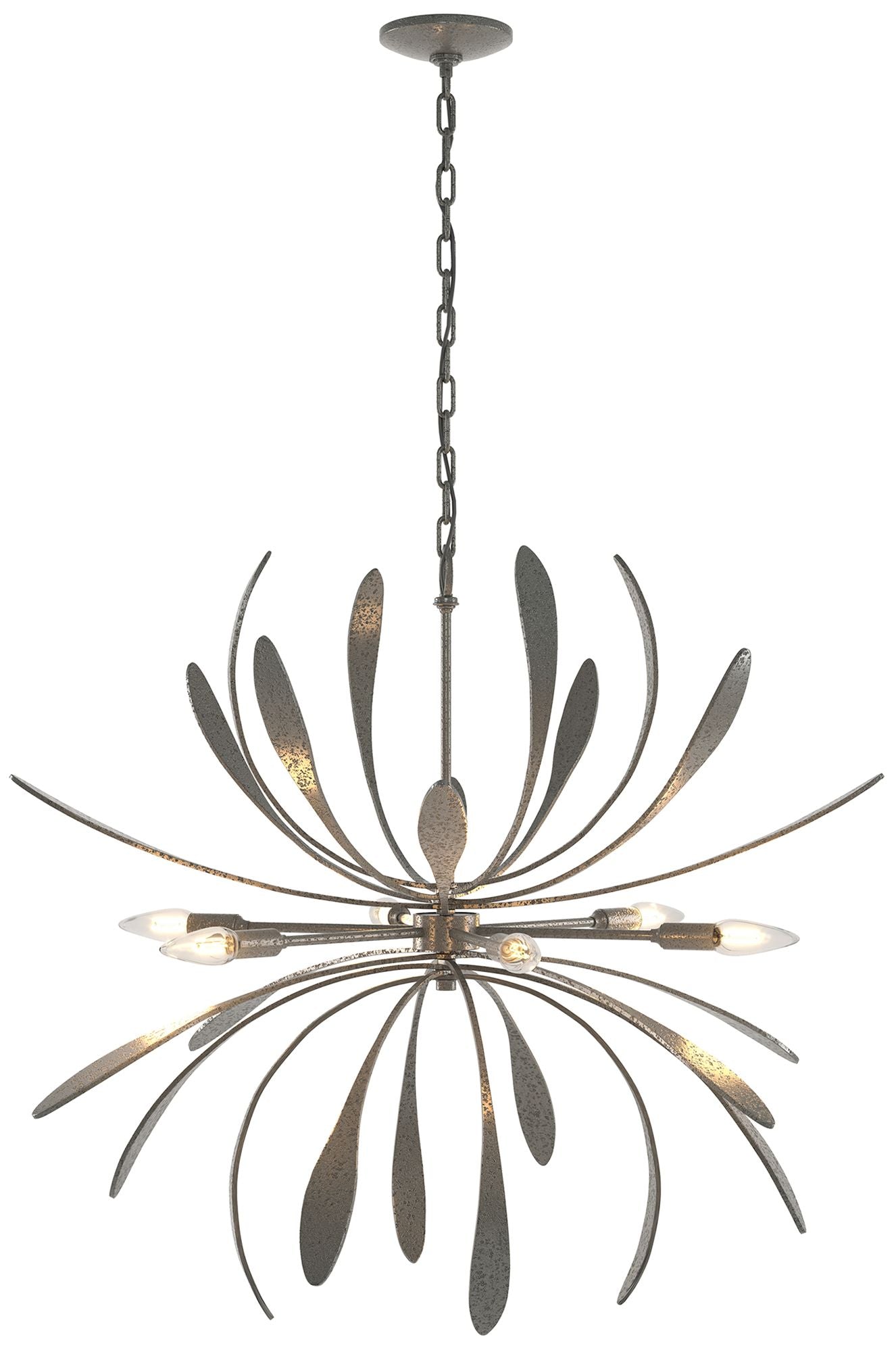 Dahlia 32.75" Natural Iron Finish Modern Chandelier