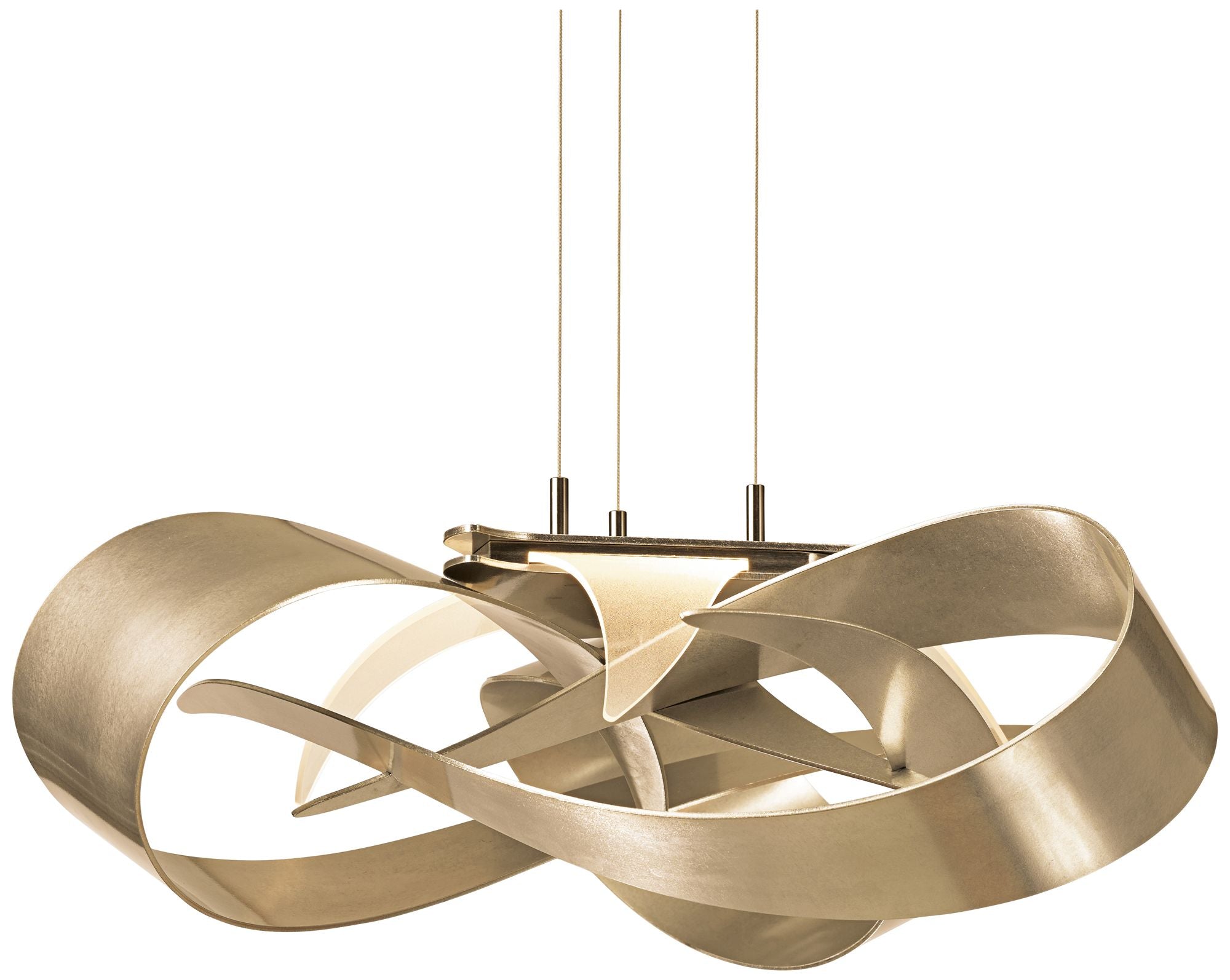 Flux 26.5"W Gold Ribbon LED Chandelier
