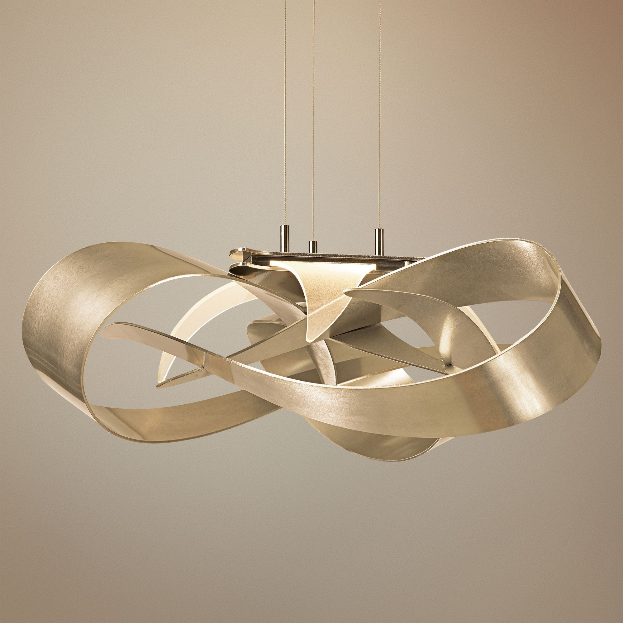 Flux 26.5"W Gold Ribbon LED Chandelier