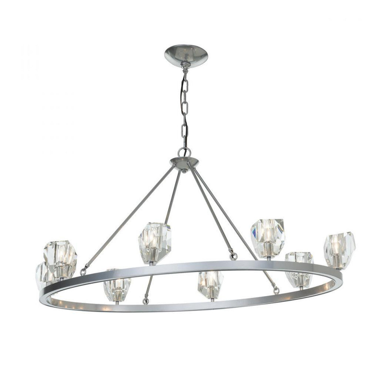 Ribbon Chandelier, 6-Lights, Modern Brass, Opal and Clear, 38.5"W (104116-SKT-86-ZU0291 5DL2MY)