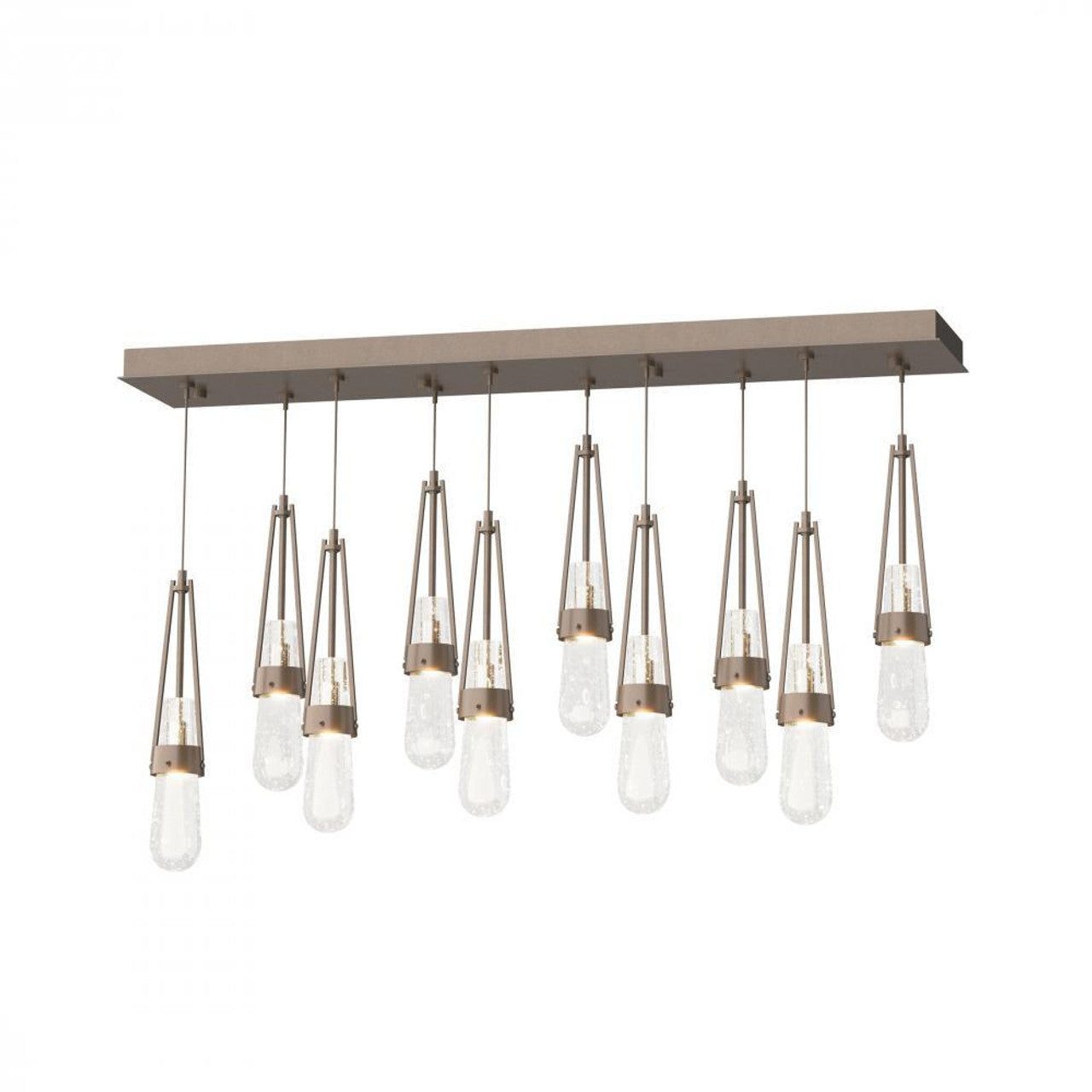 Riza Pendant, 10-Lights, Brass, Opal, 46.7"W 5YZXFP)