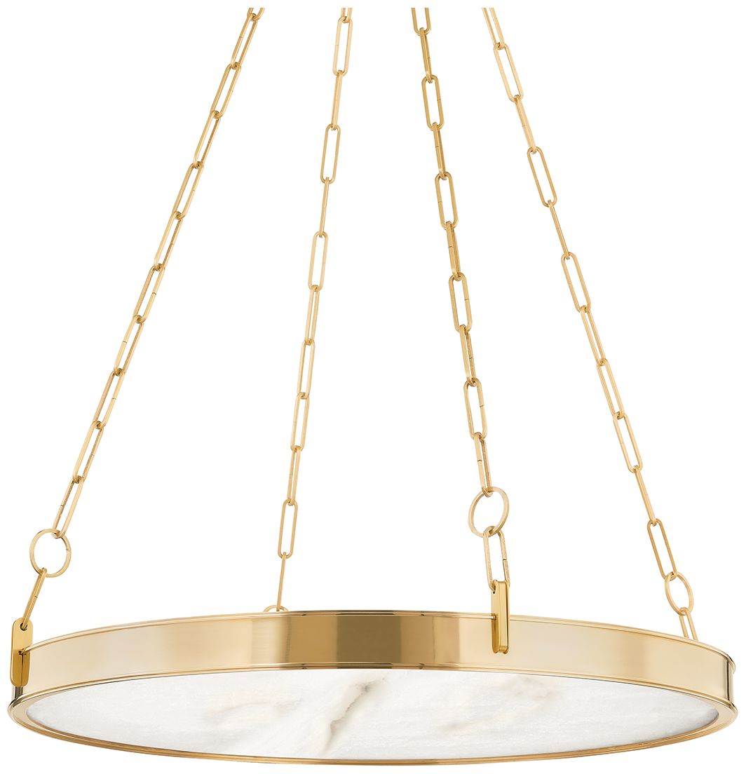 Kirby 30" Wide Aged Brass 1-Light LED Chandelier