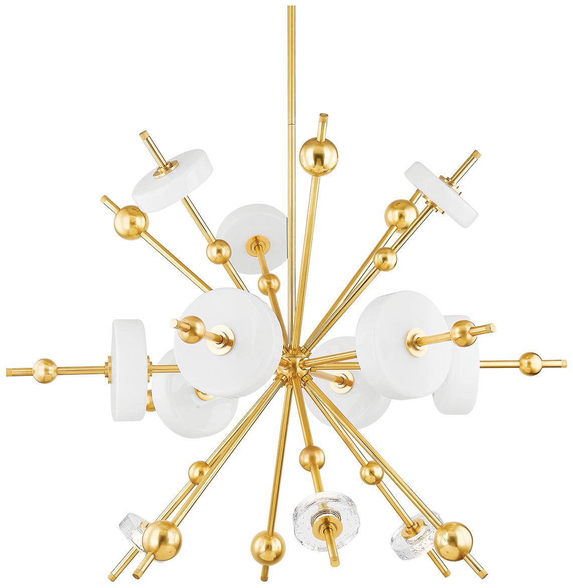 Maynard 44.5" 12-Light. Aged Brass Chandelier