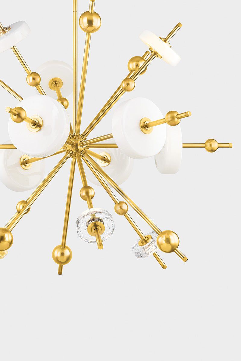 Maynard 44.5" 12-Light. Aged Brass Chandelier