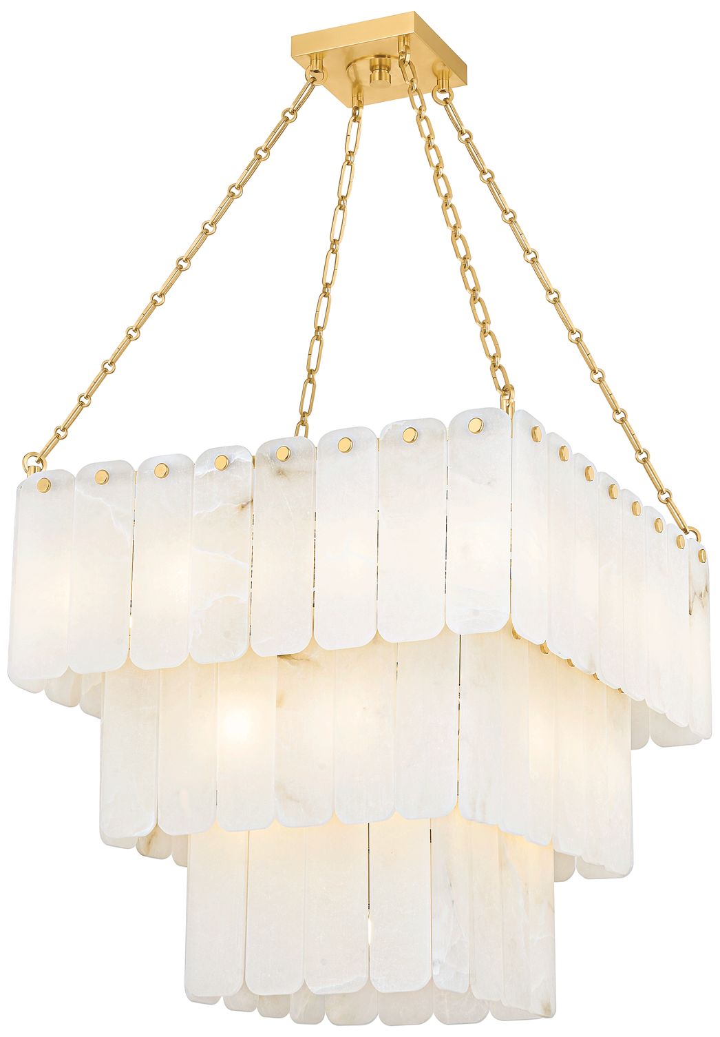 Moissanite 26" 33-Light. Aged Brass Chandelier