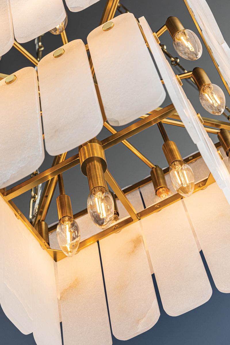Moissanite 26" 33-Light. Aged Brass Chandelier
