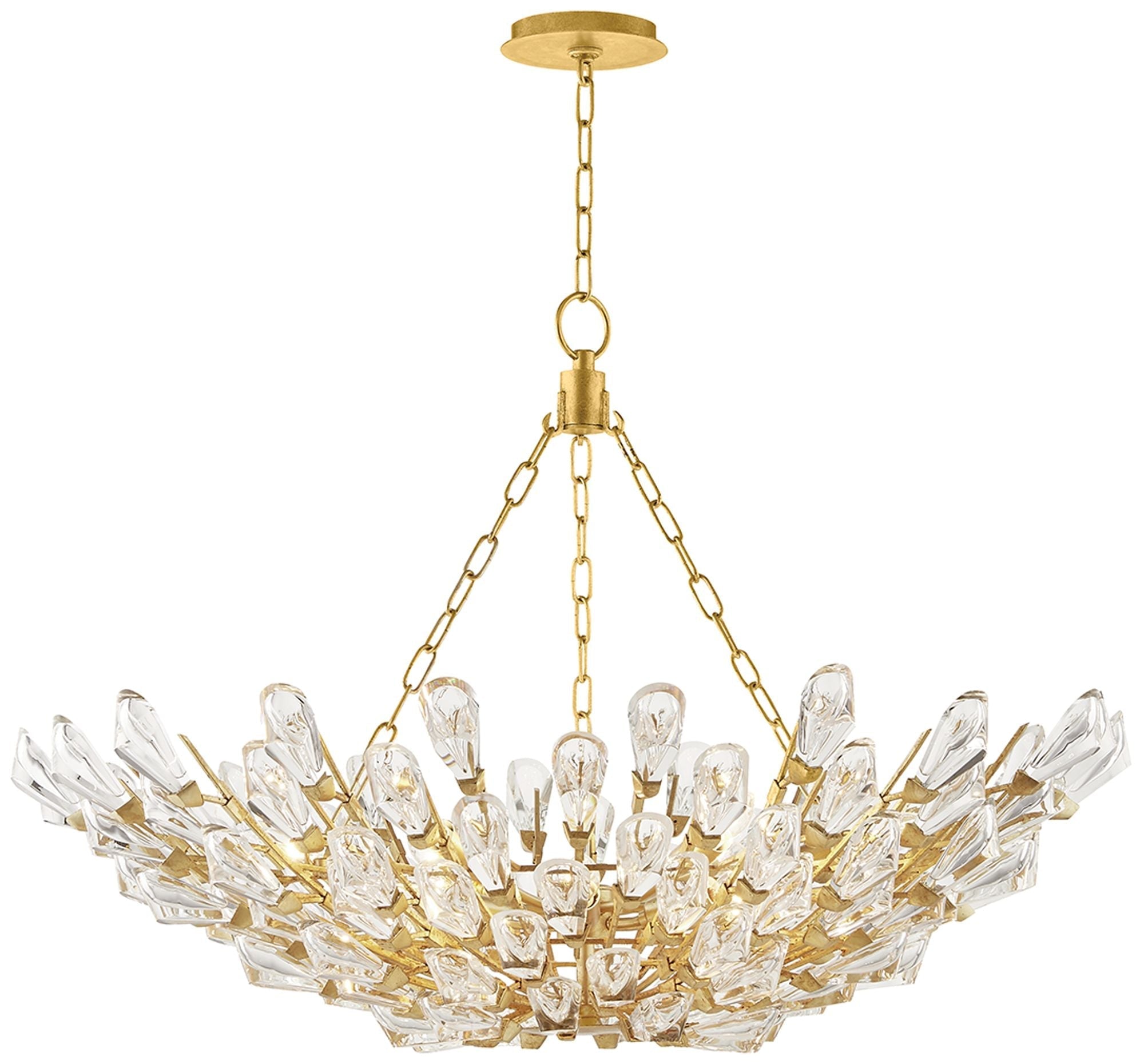 Tulip 39.5" Wide 12-Light Gold Leaf Chandelier