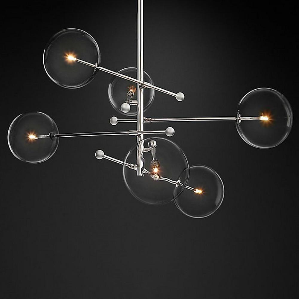 Geometrical Globe Chandelier Lamp Metal Glass Kitchen