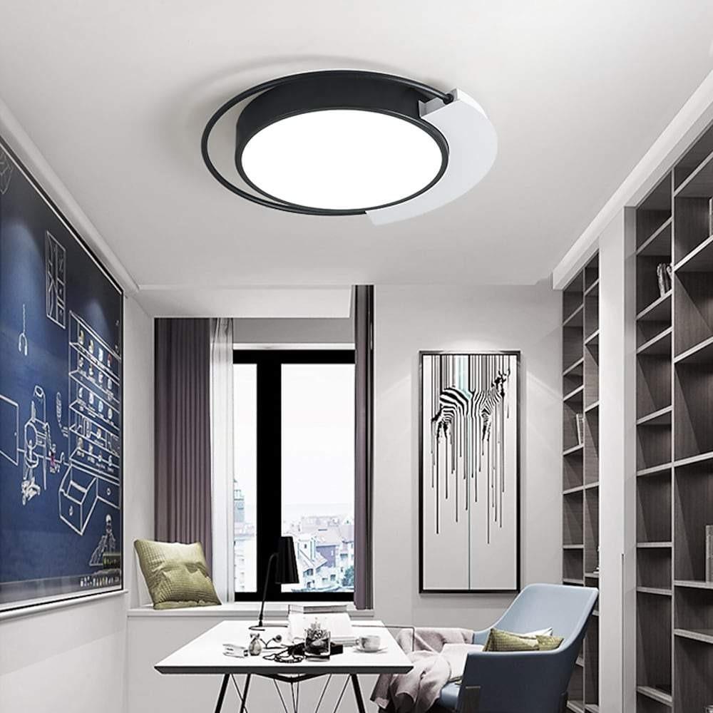 Modern Circular 1-Light Flush Mount Ceiling Light