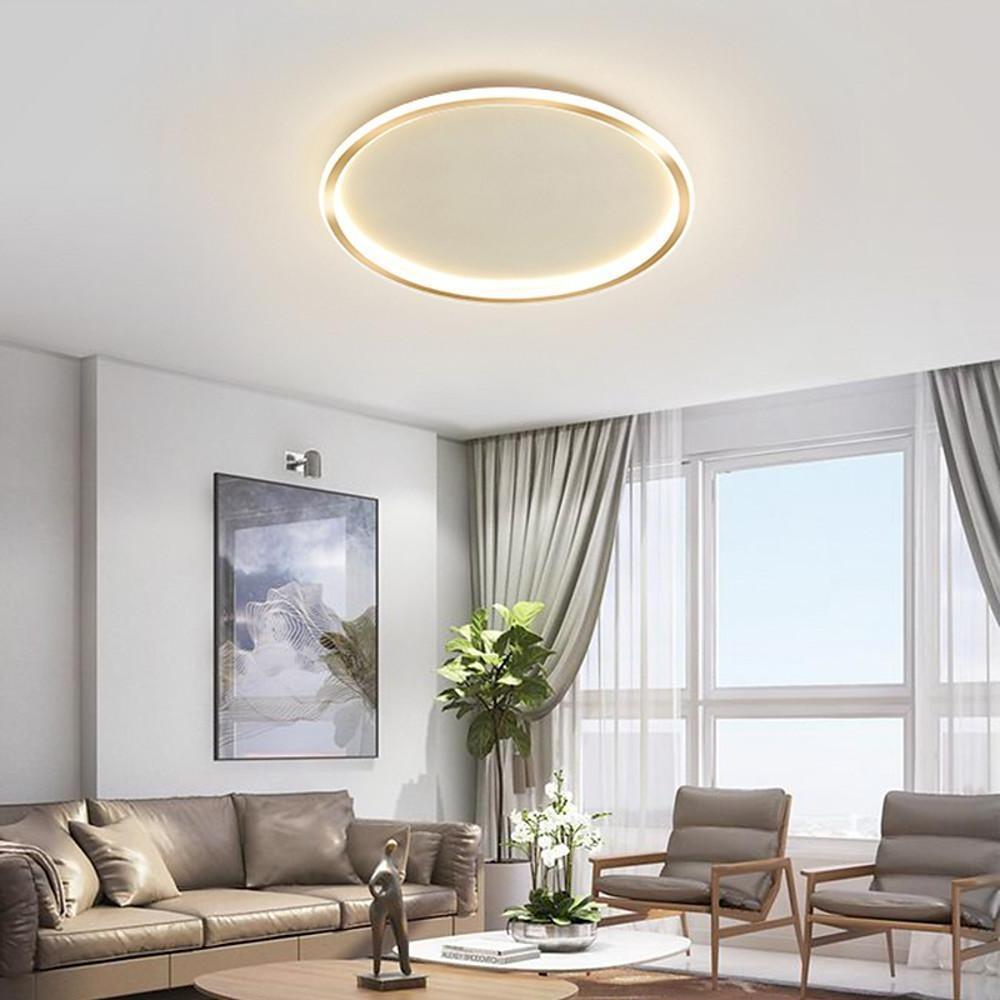 Circular Minimalist Metal Silica Gel LED Flush Mount