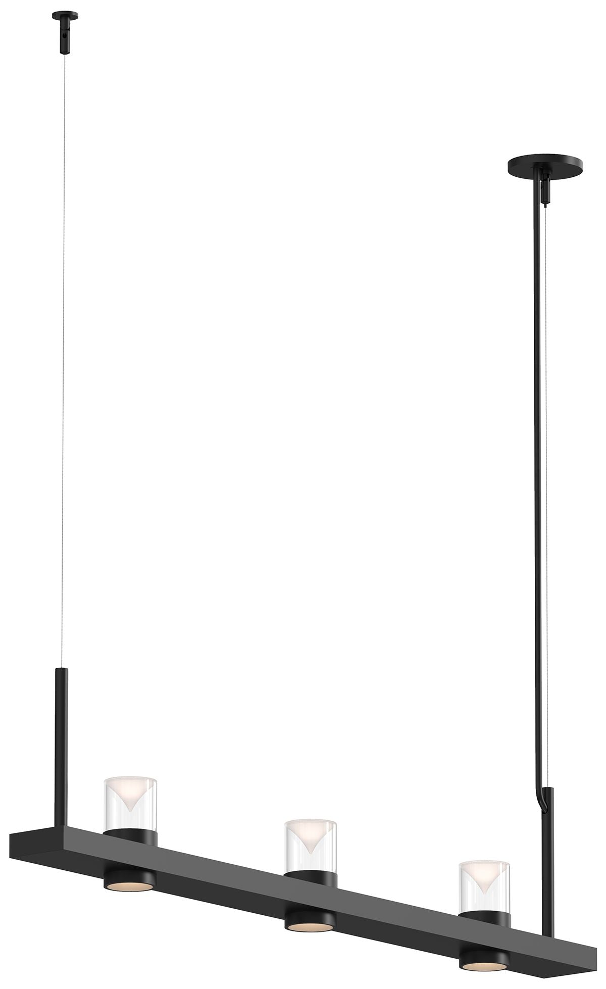 Intervals 48.25" Wide Satin Black Cone Pendant Light