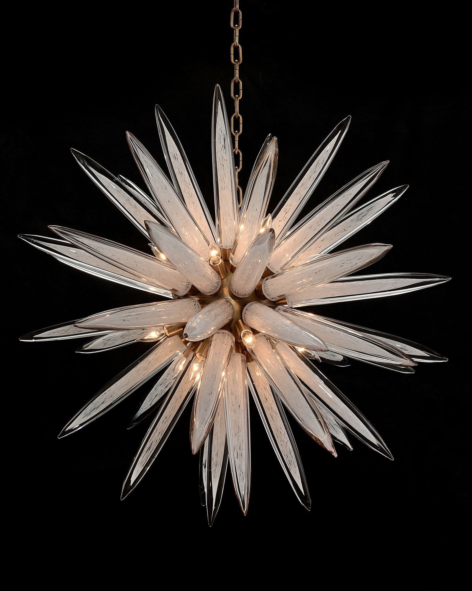 36" Wide Bronze 16-Light Modern Starburst Chandelier
