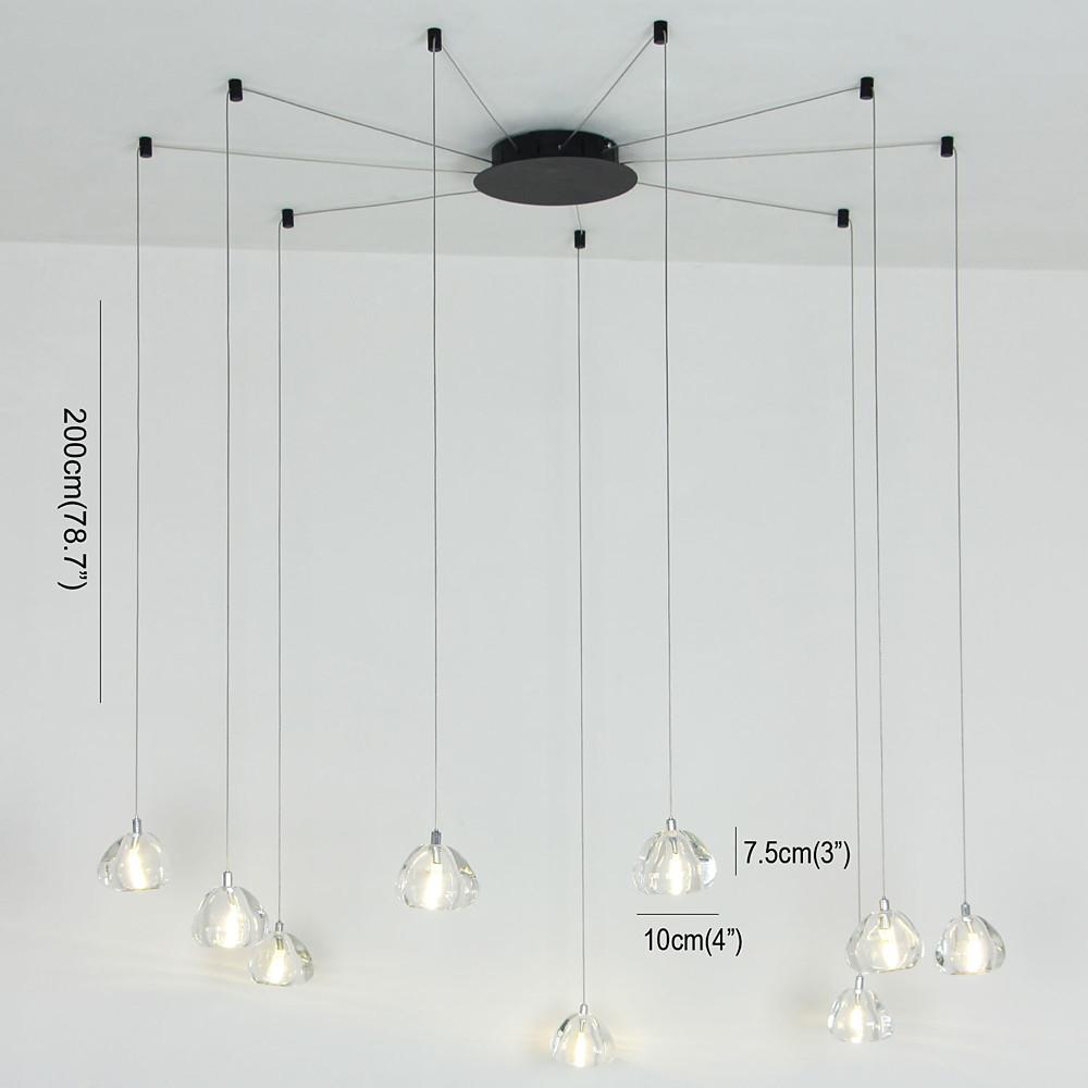 Contemporary Cluster Design Raindrop Chandelier Metal
