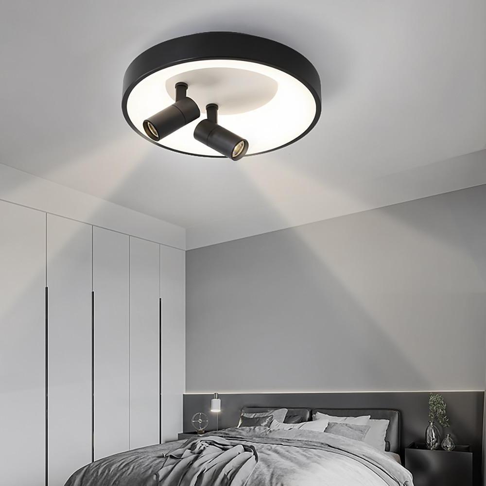 LED Circle White Black Flush Mount Lights