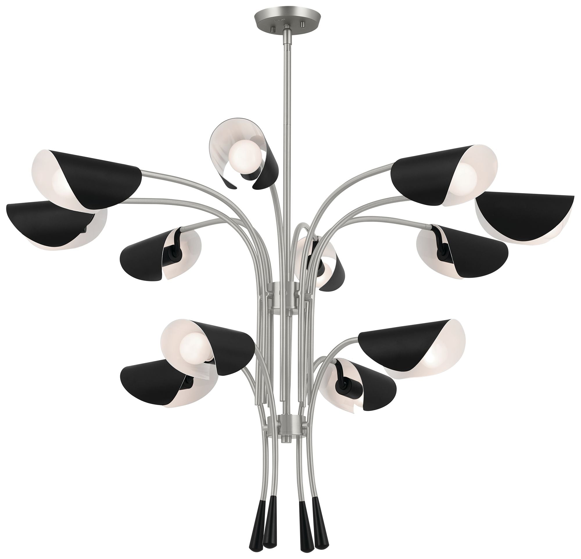 Arcus 46.25-Inch 12-Light Chandelier in Satin Nickel