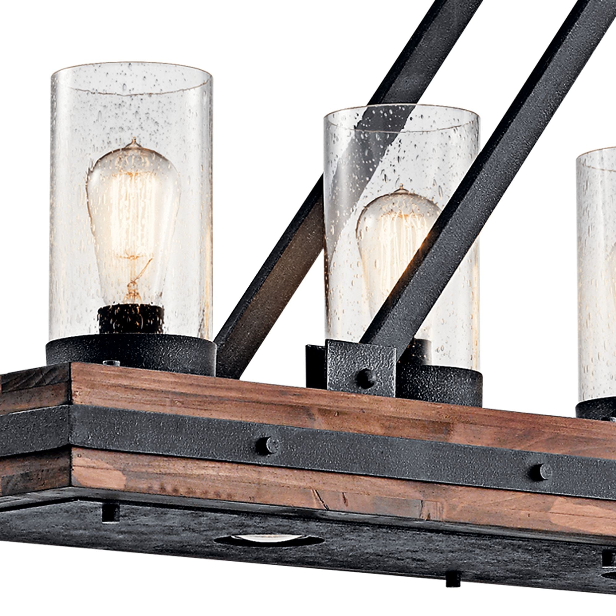 Glass Colerne 46.5" Wide Black Kitchen Chandelier