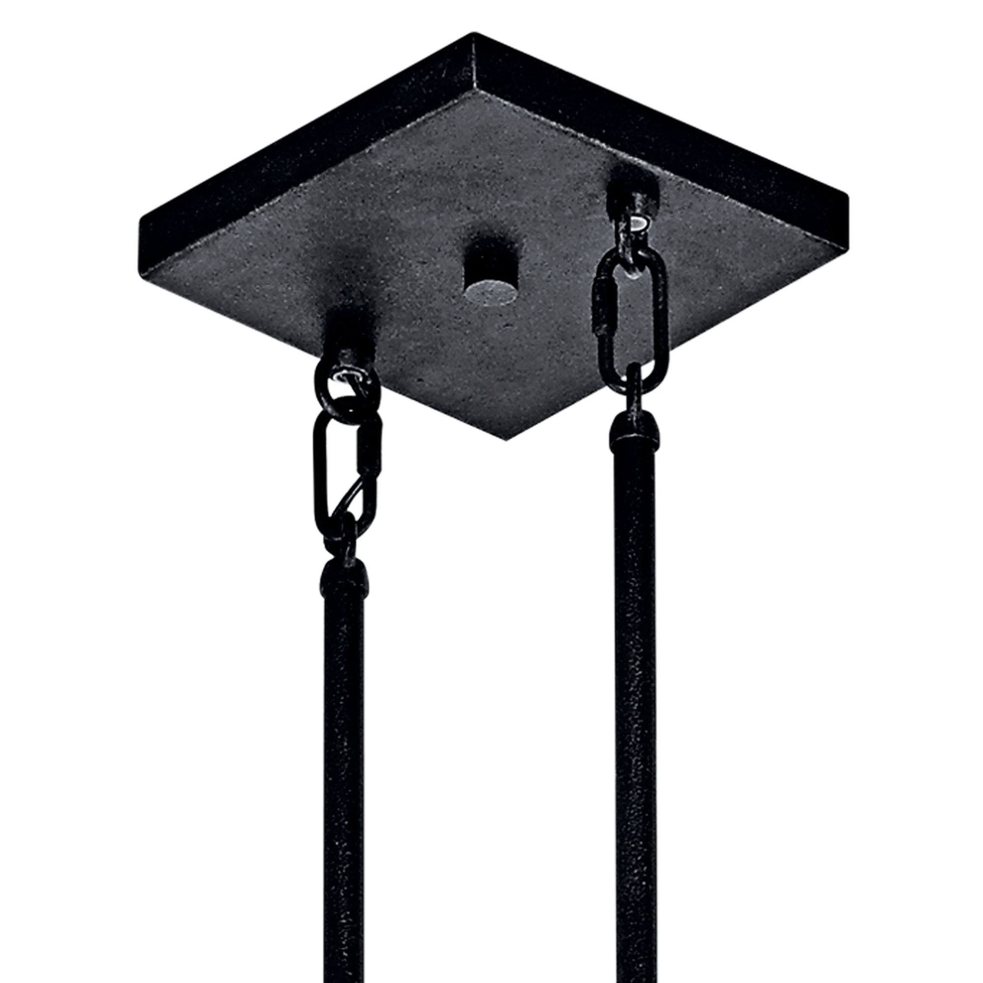 Glass Colerne 46.5" Wide Black Kitchen Chandelier