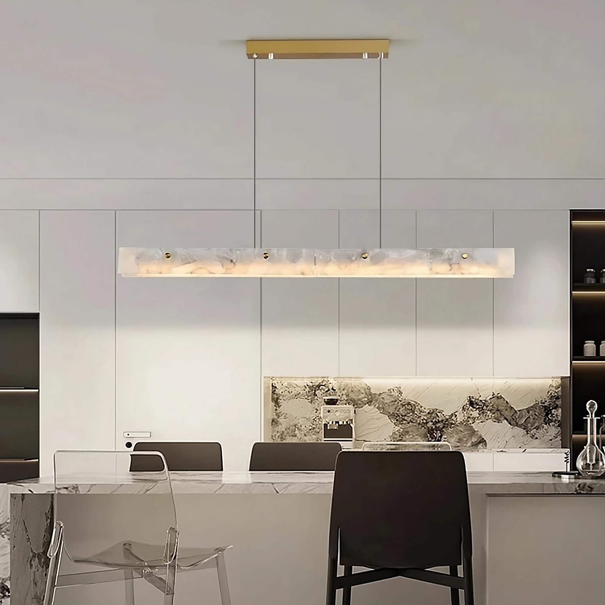 60" Natural Marble Dining Room Light Fixture Chandelier
