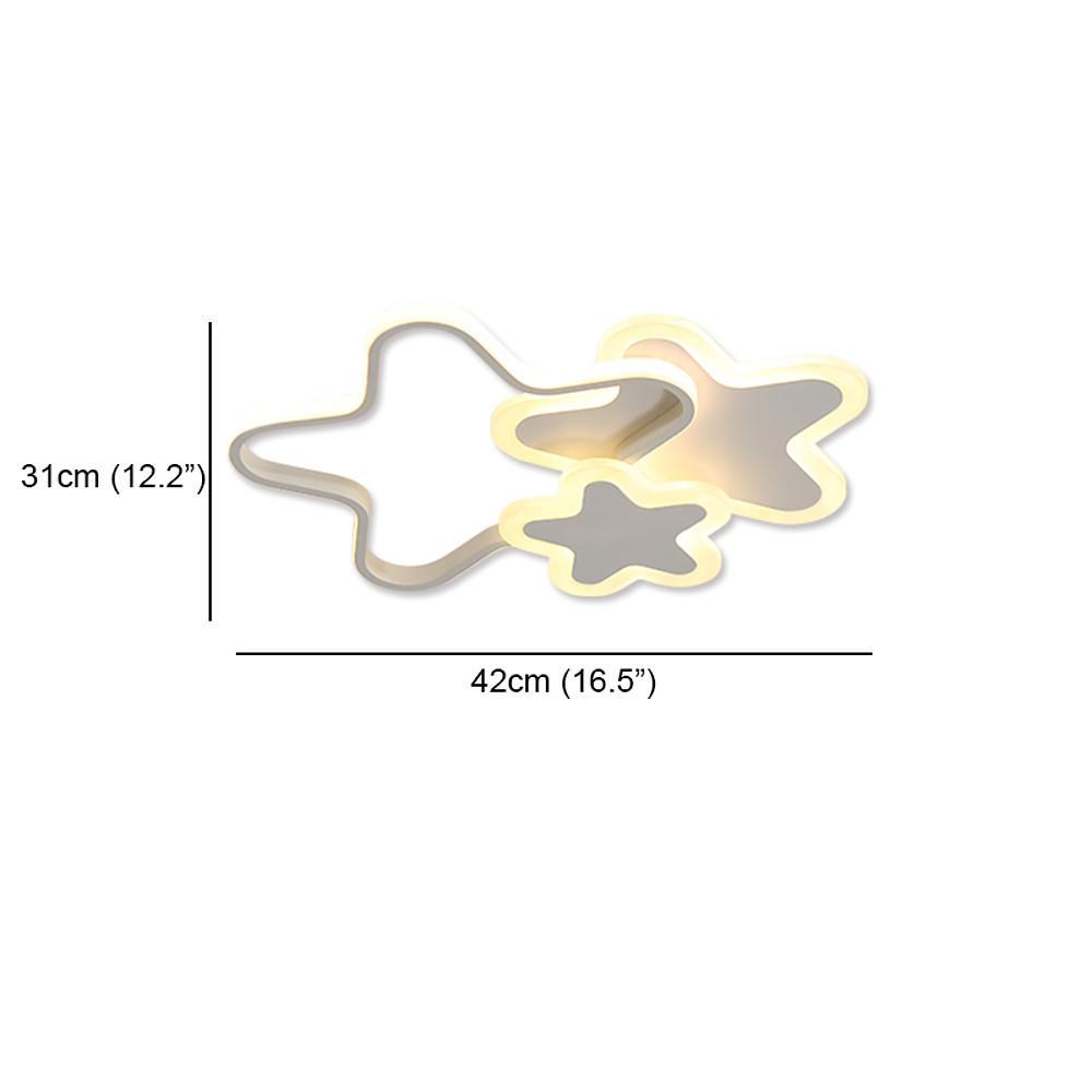 Triple Star Flush Mount Light LED Ceiling Light