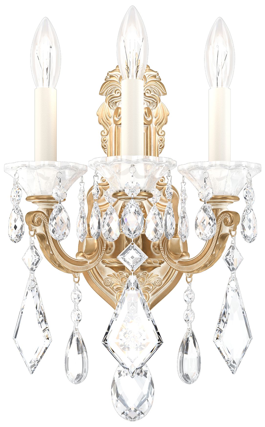 La Scala 17"H X 3-Light Crystal Wall Chandelier
