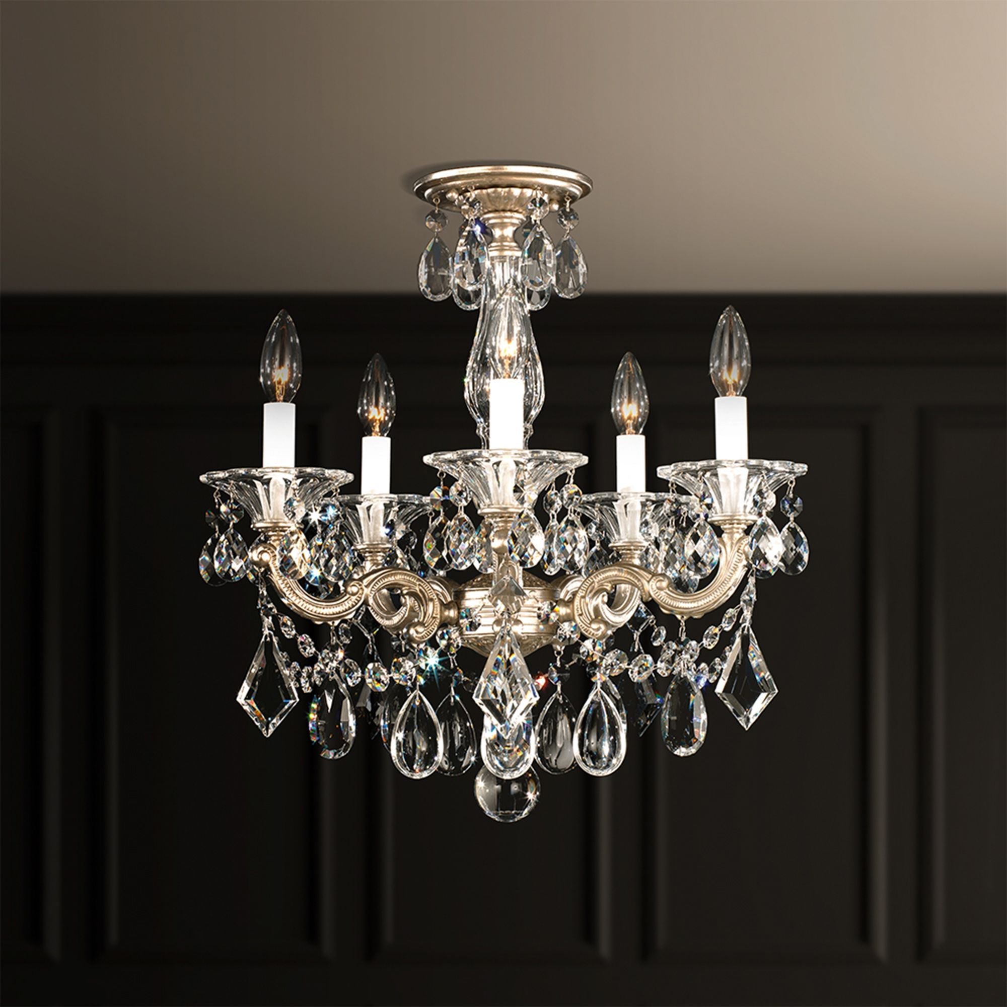 La Scala 19.5"H X 5-Light Crystal Mount Chandelier