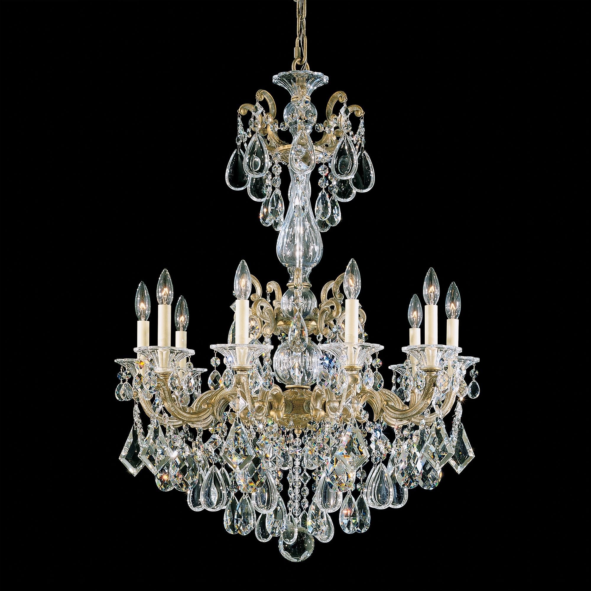 La Scala 38"H X 10-Light Crystal Chandelier in Gol