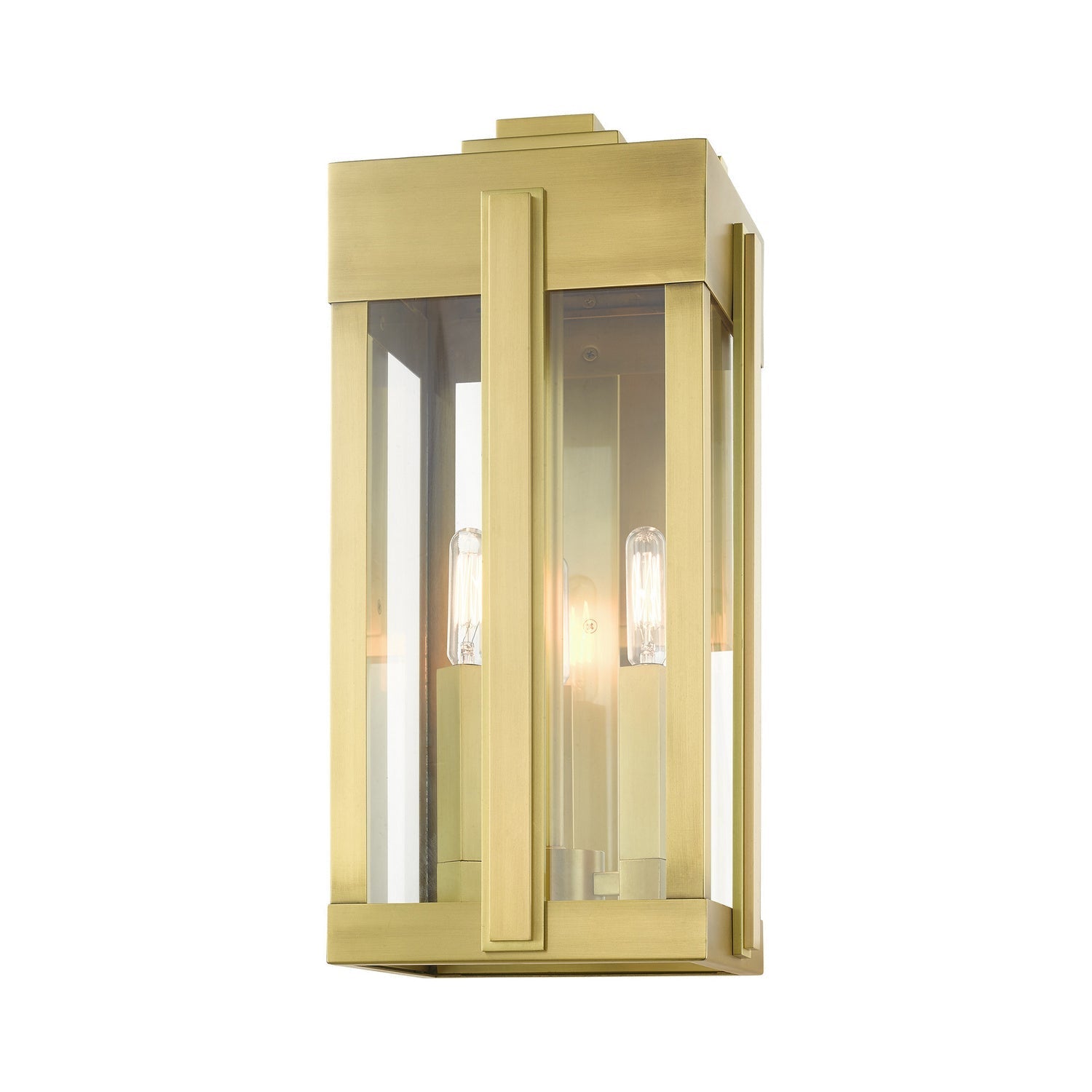 Lexington 3-Light 18.00" Natural Brass Outdoor Wall Sconce detail view 3