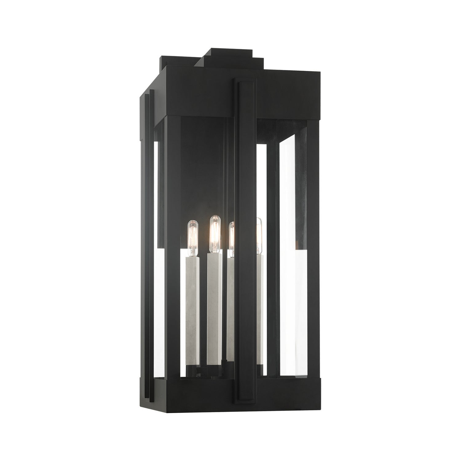Lexington 4-Light 28.50" Black Outdoor Wall Sconce detail view 3