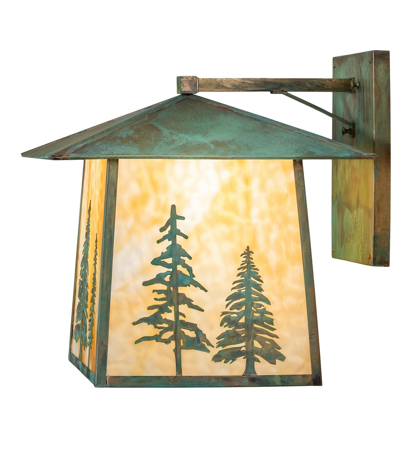 Stillwater Tall Pines 1-Light 18.50" Verdigris Wall Sconce detail view 5