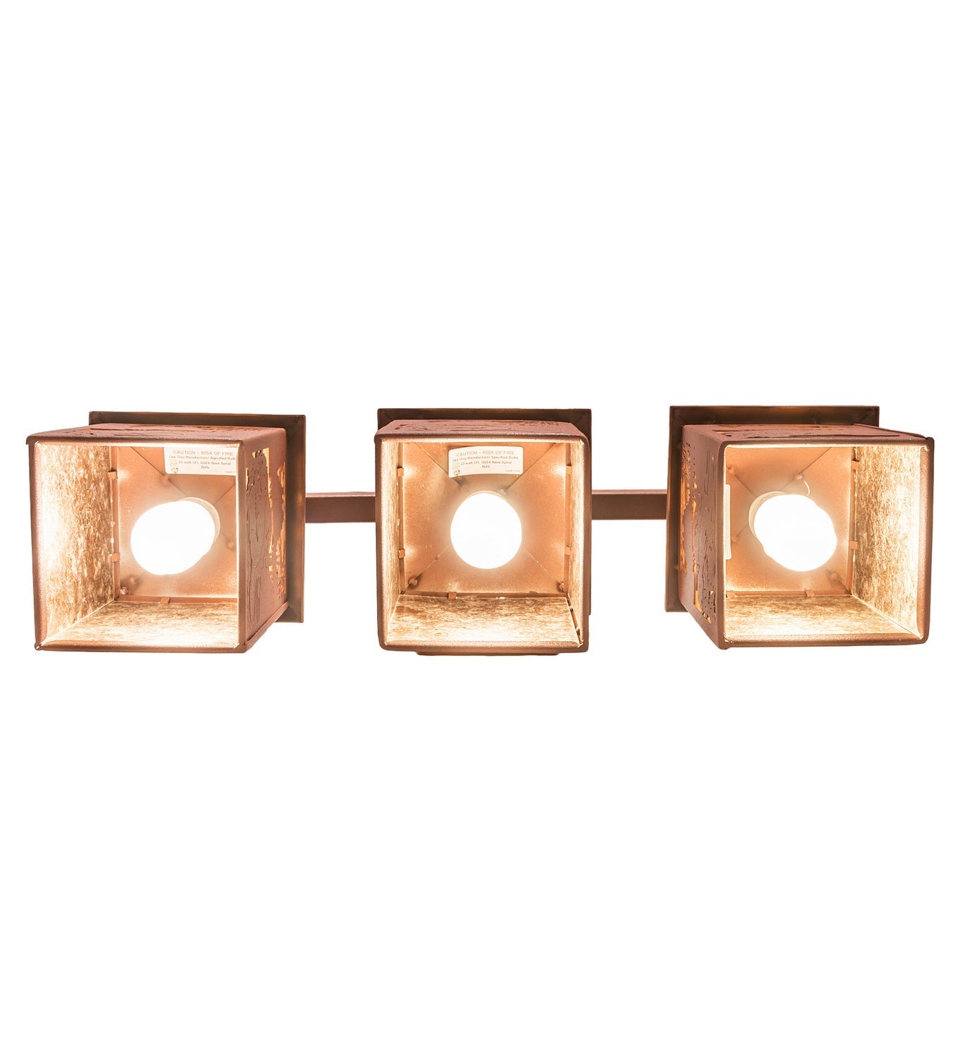 Beaver At Work 27 Inch 3-Light 12.50" Rust LED Wall Sconce detail view 6