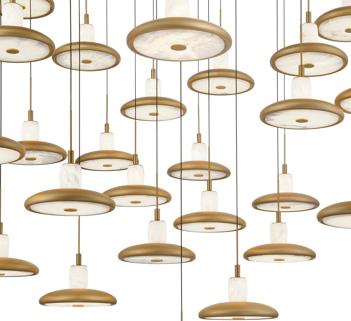Mantova LED Chandelier Painted Antique Brass