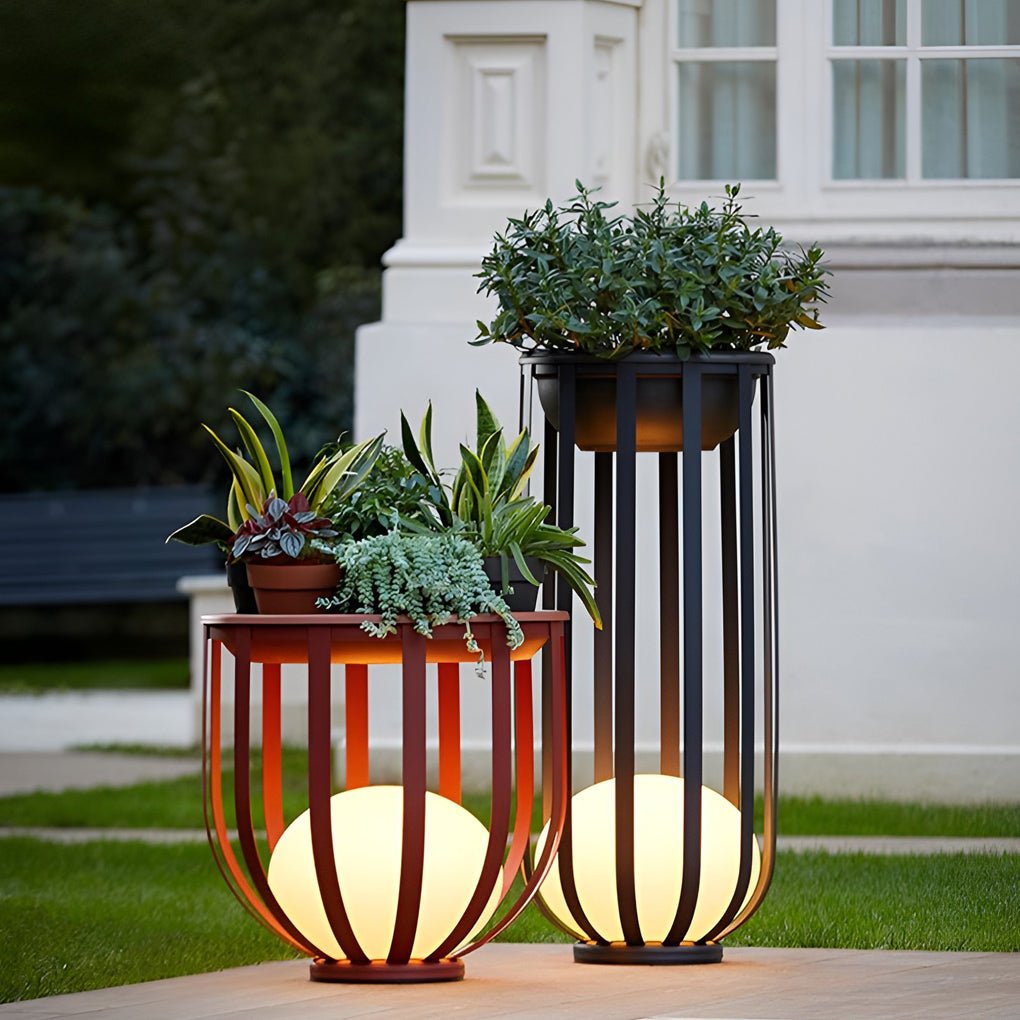 Industrial Solar Outdoor LED Floor Lantern Floor Lamp