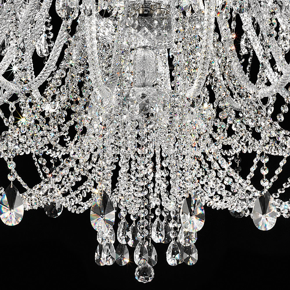 Large Crystal Chandelier with Shades