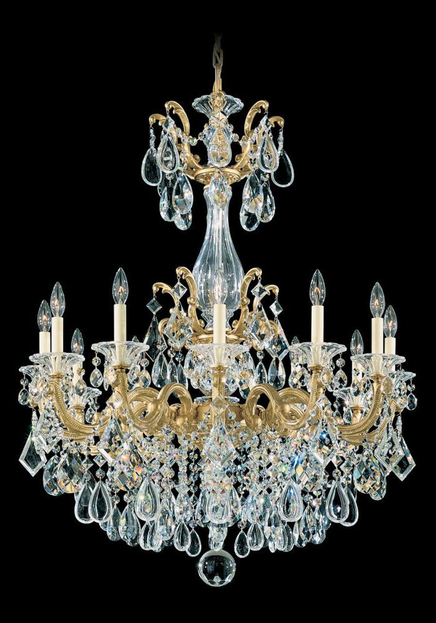 La Scala Chandelier, 8-Light, Heirloom Gold, Clear Heritage Crystal, 25"W (5007-22 1L988)
