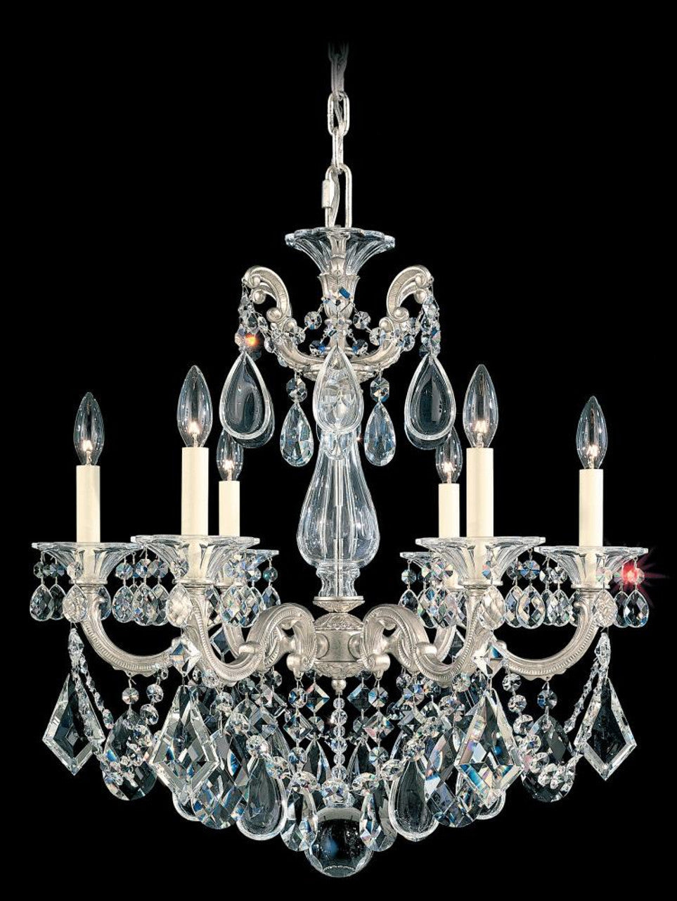 La Scala Chandelier, 6-Light, French Gold, Clear Heritage Crystal, 23"W (5072-26 17V1EL)