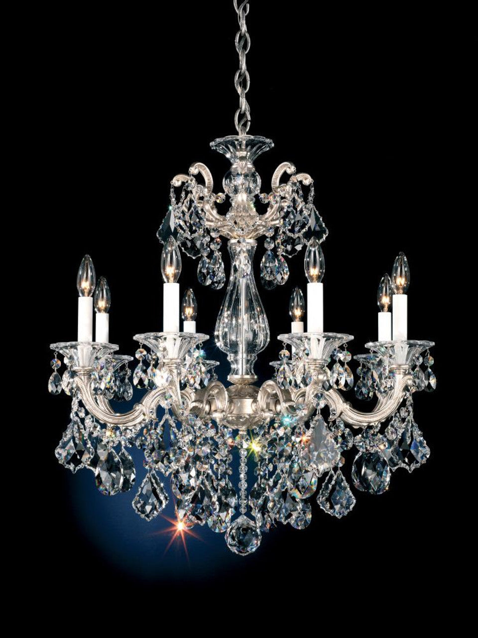 Century Chandelier, 8-Light, French Gold, Clear Heritage Crystal, 24"W (1707-26 17XW8J)