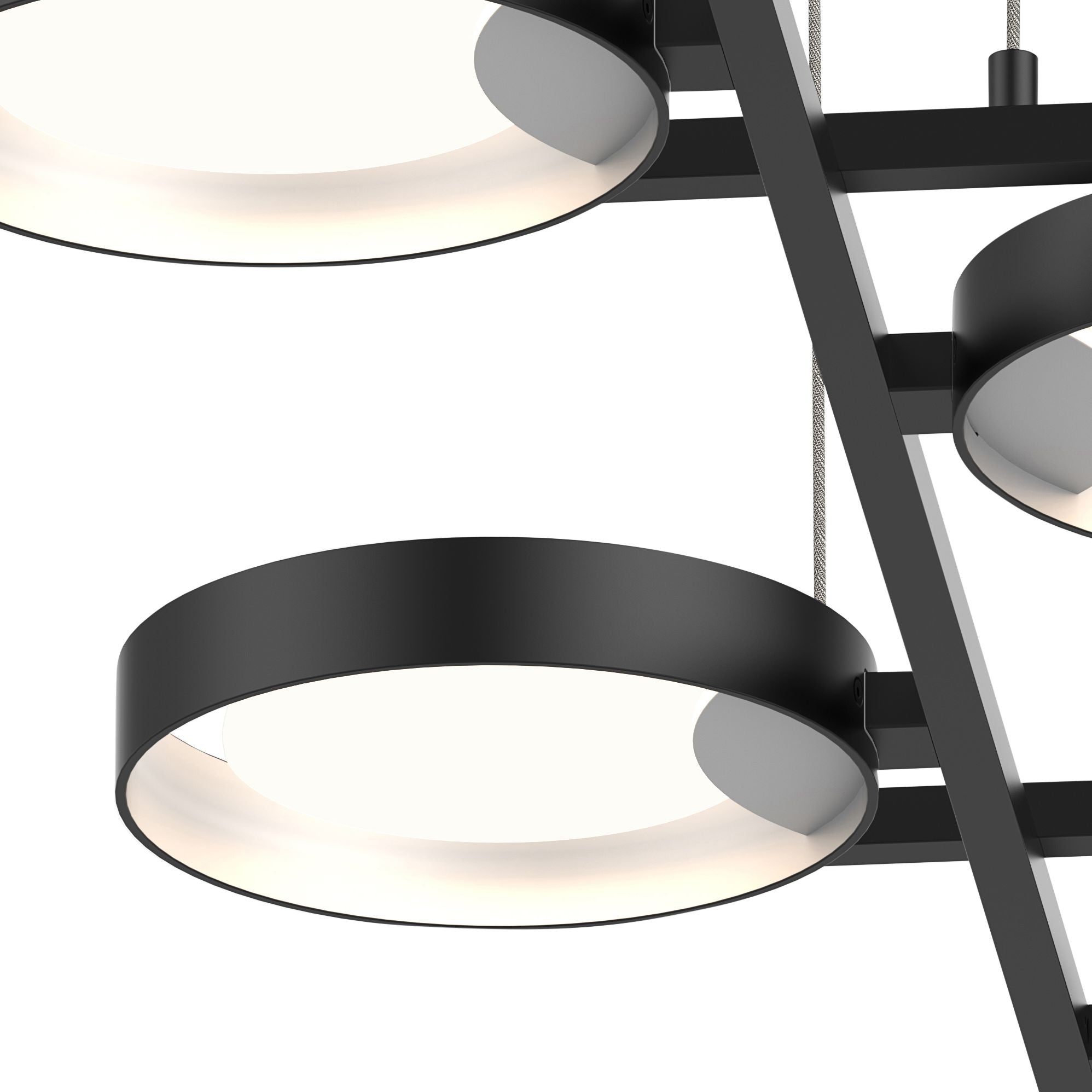 Light Guide 4-Light Satin Black Chandelier