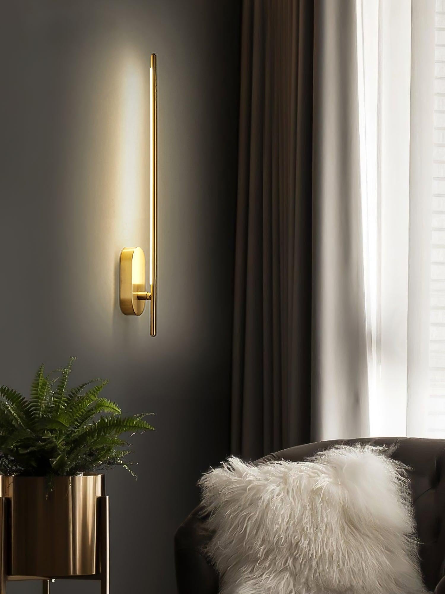 Linear Brass Wall Sconce